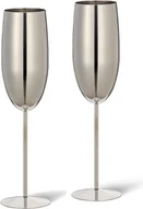 Kieliszki - zestaw upominkowy 2 kieliszków do szampana ze stali nierdzewnej (250 ml), kieliszki do szampana i prosecco - dekoracja stołu na Halloween, zestaw upominkowy na Boże Narodzenie, srebrny, 2 szt - miniaturka - grafika 1