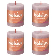 Świece - Bolsius Świece pieńkowe Shine, 4 szt., 80x68 mm, popielaty róż - miniaturka - grafika 1
