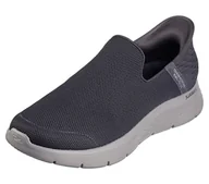 Kapcie damskie - Skechers Kapcie męskie 216491 DKGY 216491 ciemnoszary materiał tekstylny, 9 UK, Ciemnoszary materiał, 43 EU - miniaturka - grafika 1