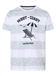 Jack & Jones - T-shirt męski  JJSummer, zielony|biały - Koszulki męskie - miniaturka - grafika 1