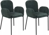 Krzesła - Beliani Zestaw 2 krzeseł do jadalni ciemnozielone ALBEE - miniaturka - grafika 1