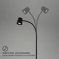 Lampy stojące - Briloner Lampa stojąca Skriva, regulowana, GU10, czarna - miniaturka - grafika 1