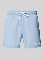 Kąpielówki męskie - Spodenki kąpielowe o kroju relaxed fit z nadrukiem z logo model ‘HAITI’ - miniaturka - grafika 1