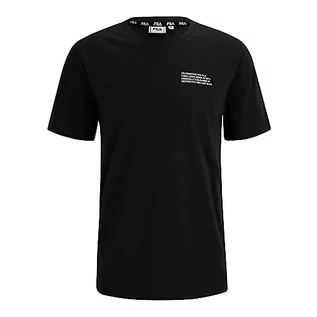 Koszulki męskie - FILA Męski t-shirt BORNE Regular Graphic marki Black, czarny, L, czarny, L - grafika 1