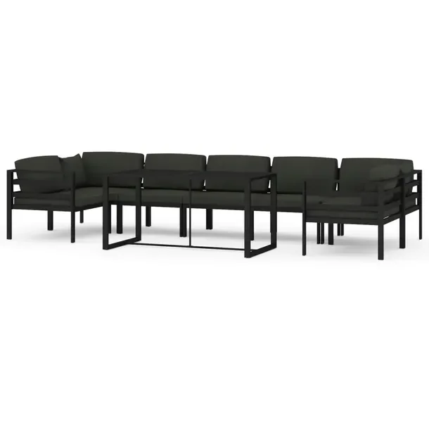 Aluminiowy zestaw wypoczynkowy do ogrodu antracytowy, modułowy 120x60x66 c