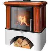 Piece wolnostojące - ABX Piecyk kaflowy Ikaria Exclusive biały cokół - Brązowy - miniaturka - grafika 1