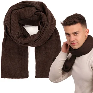 Szal szalik męski zimowy ciepły jesienny klasyczny długi modny WEŁNA MERINO - Apaszki i szaliki męskie - miniaturka - grafika 1
