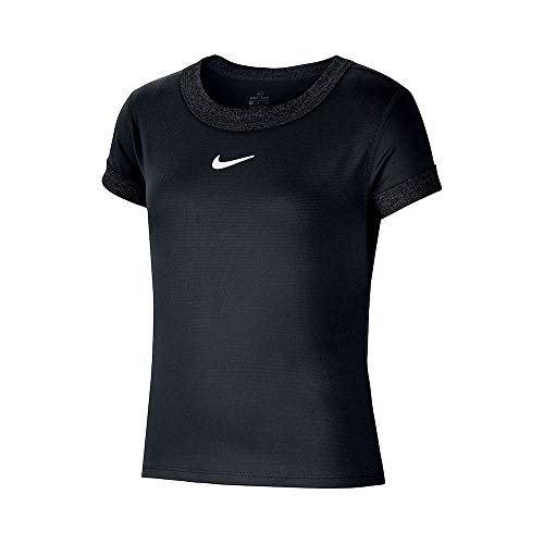 Nike dziewczęca koszulka G NKCT DRY TOP SS T-Shirt, czarno-(biała), M