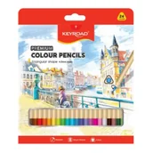 Kredki, ołówki, pastele i pisaki - Kredki ołówkowe KEYROAD trójkątne 24 kolory - miniaturka - grafika 1