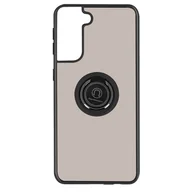 Etui i futerały do telefonów - Etui Samsung Galaxy S21 Bi-materiał Metal Ring Function Stand czarne - miniaturka - grafika 1