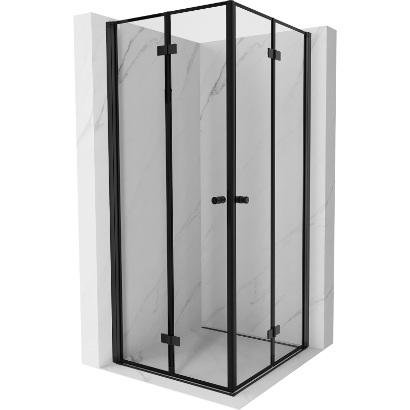 Mexen Mist-F Duo kabina prysznicowa składana 120 x 120 cm, czarna ramka, czarna - 8A6-120L-120P-70-70