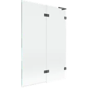 Parawany nawannowe - Mexen Lunar L parawan nawannowy 2-skrzydłowy prawy 120 x 150 cm, transparent, gun gray szczotkowany - 897L-120-100-66-00-P - miniaturka - grafika 1