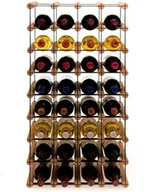 Stojaki na wino - Regał Na Wino Stojak Na 32 Butelki Szklane/ Pet — Rw-8/ 4X8 — Brązowy Brązowy Metal + Drewno Rw-8-4X8-32_O_Br / Wamar-Sosenka - miniaturka - grafika 1