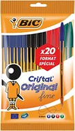 Długopisy - BIC Crystal Original Fine Point Długopis kulkowy (0,8 mm) - różne kolory, specjalny woreczek formatowy 20 szt - miniaturka - grafika 1