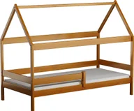 Łóżka dla dzieci i młodzieży - Elior Drewniane łóżko z barierką i materacem, olcha - Petit 3X 190x80 cm - miniaturka - grafika 1