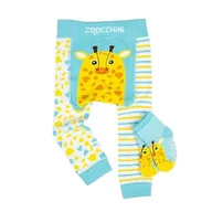 Spodnie i spodenki dla dziewczynek - Zoocchini Legginsy I Skarpetki Żyrafa 12-18M. - miniaturka - grafika 1