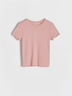 Reserved - Ażurowy t-shirt - pastelowy róż - Koszulki dla dziewczynek - miniaturka - grafika 1