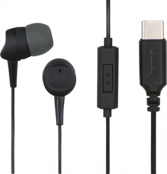 Hama Sea USB-C czarne dokanałowe USB-Cmikrofon kabel