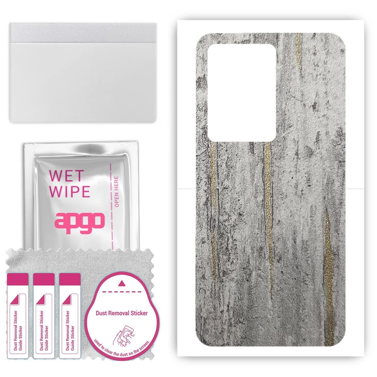 Folia naklejka skórka strukturalna na TYŁ do Vivo Y28e 5G - Beton Złote Paski - apgo SKINS