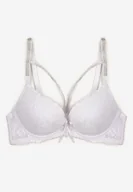 Biustonosze - Biały Biustonosz z Koronką i Ozdobnymi Paskami Korzedi - miniaturka - grafika 1