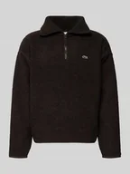 Bluzy męskie - Bluza o kroju relaxed fit z ciepłego polaru z kołnierzem zapinanym - miniaturka - grafika 1