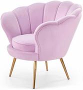 Fotele - Halmar Fotel Glamour MUSZLA AMORINO ze złotymi nogami - fioletowy - miniaturka - grafika 1