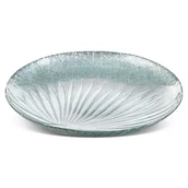 Tace i patery - SZKLANA PATERA DEKORACYJNA TACA PIÓRA 33X4 MIĘTOWA - miniaturka - grafika 1