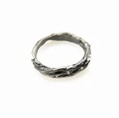 Pierścionki - Lawa z cyrkonią - obrączka srebrna - miniaturka - grafika 1