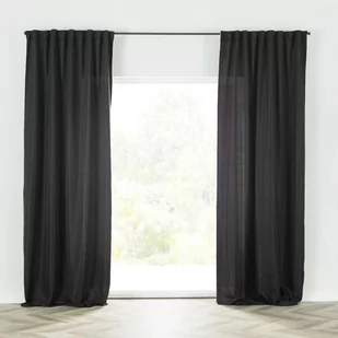 Dekoria pl pl Zasłona BASIC na taśmie marszczącej 140x300cm czarny 1 szt. 140 x 300 cm 249-740 - Zasłony - miniaturka - grafika 1