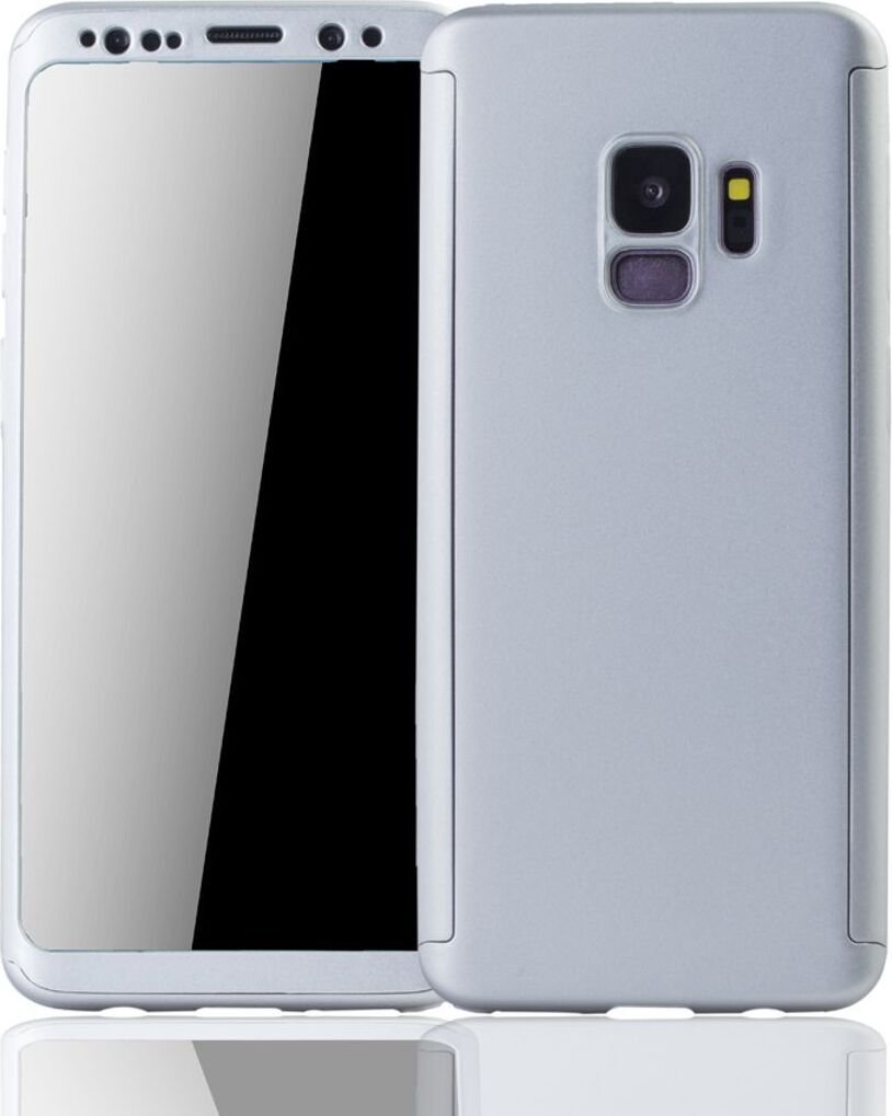 Etui na telefon komórkowy Pokrowiec ochronny na Samsung Galaxy S9 Pełna obudowa Ochrona wyświetlacza 360 Srebrny