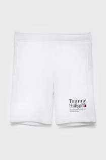 Spodnie i spodenki dla chłopców - Tommy Hilfiger szorty dziecięce kolor biały regulowana talia - grafika 1