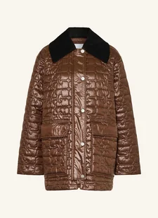 Ganni Kurtka Pikowana Oversize braun - Moda i Uroda OUTLET - miniaturka - grafika 1