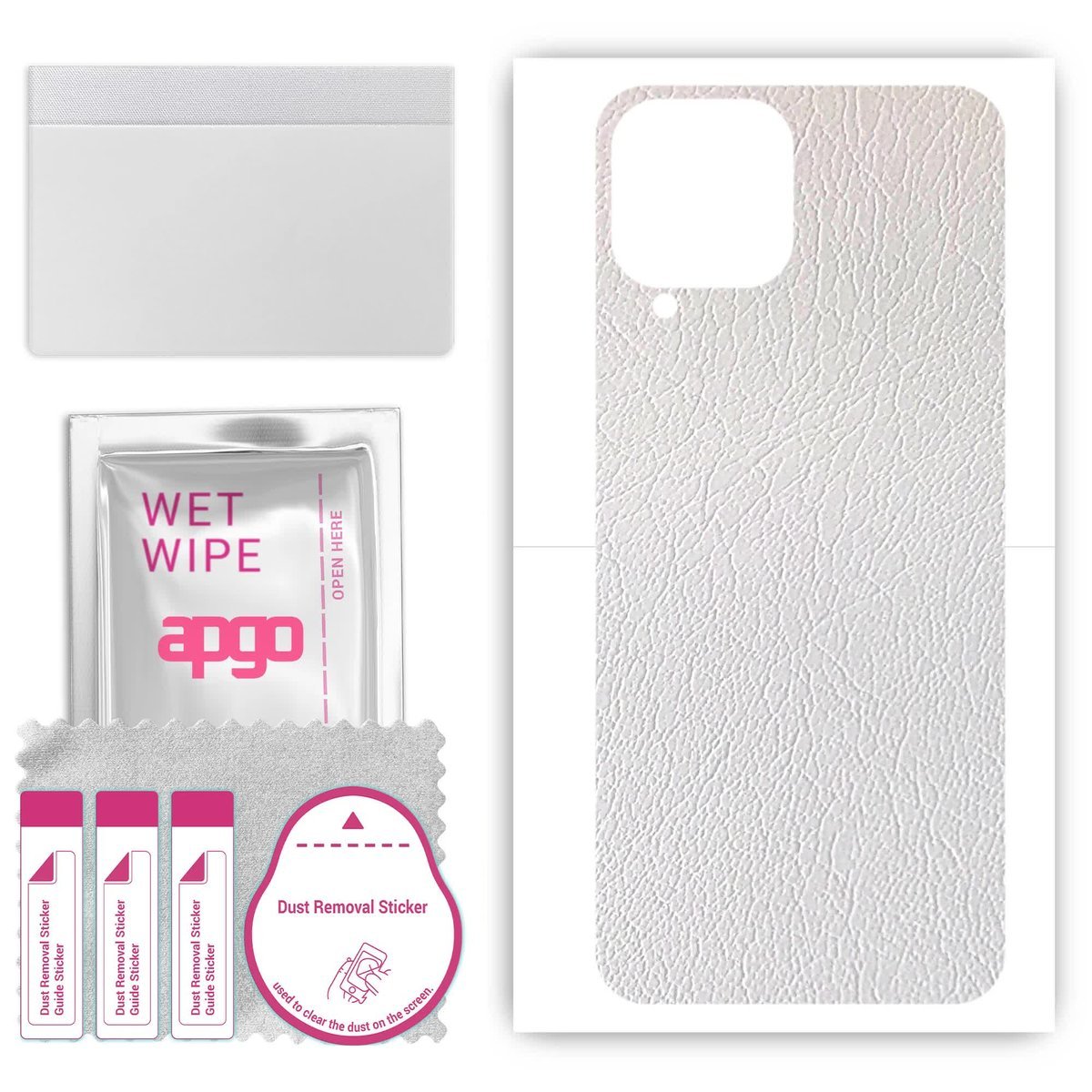 Folia naklejka skórka strukturalna na TYŁ do Samsung Galaxy Jump2 - Skóra Biała - apgo SKINS