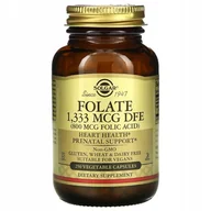 Witaminy i minerały dla sportowców - SOLGAR SOLGAR Folate 1,333 mcg DFE (800mcg Folic Acid) 250vegcaps - miniaturka - grafika 1