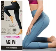 Legginsy - lLegginsy sportowe damskie CALZEDONIA Active kryjące modelujące błękitne L - miniaturka - grafika 1
