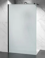 Ścianki i drzwi prysznicowe - Ścianka prysznicowa 160 cm okucia czarne szkło mrożone 8mm Swiss Liniger - miniaturka - grafika 1