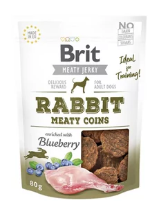 Brit Brit Jerky Snack - Rabbit Meaty Coins 80g - Przysmaki dla psów - miniaturka - grafika 1