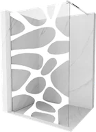 Ścianki i drzwi prysznicowe - Mexen Kioto ścianka prysznicowa Walk-in 110 x 200 cm, biały wzór 8 mm, chrom - 800-110-101-01-97 - miniaturka - grafika 1