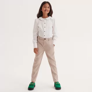 Spodnie i spodenki dla dziewczynek - Reserved - Spodnie w kratę - Brązowy - grafika 1