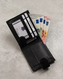 Mały, skórzany portfel męski na zatrzask — Always Wild - Portfele - miniaturka - grafika 4