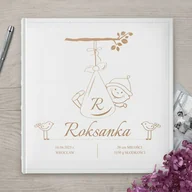 Albumy fotograficzne - Duży album na zdjęcia z grawerem dla dziewczynki z okazji narodzin - miniaturka - grafika 1