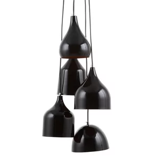 Beliani Lampa wisząca czarna 5 kloszy SAVIO - Lampy sufitowe - miniaturka - grafika 1