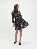 Sukienki - Mini rozkloszowana sukienka z nadrukiem - miniaturka - grafika 1
