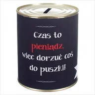 Skarbonki - Skarbonka metalowa z napisem 'Kasa na czarną godzinę'. Rozmiar 12x10 cm - miniaturka - grafika 1