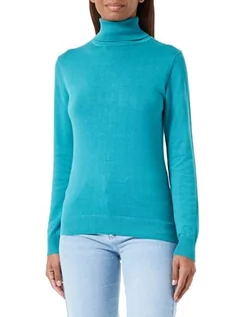 Swetry damskie - Podstawowy damski sweter z golfem TOM TAILOR, 21178-wiecznie zielony, XL - grafika 1