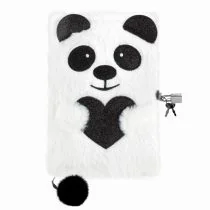 Pamiętnik pluszowy z kłódką Panda DERFORM - Pamiętniki, dzienniki, listy - miniaturka - grafika 1
