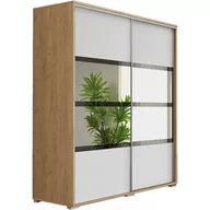 Szafy - Szafa Przesuwna 150 z Lustrem A9 Skąpski Meble Biały Mat, Sonoma, 245 Cm, Czarny - miniaturka - grafika 1