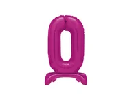 Balony i akcesoria - Balon foliowy stojący cyfra 0 różowym - 76 cm - 1szt. - miniaturka - grafika 1
