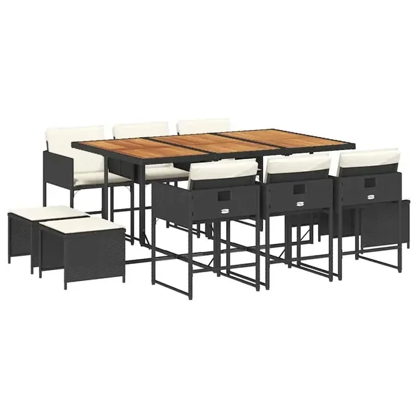 Zestaw mebli ogrodowych rattan PE czarny/brązowy 165 x 106 x 73 cm