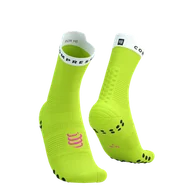 Skarpetki sportowe męskie - COMPRESSPORT Skarpetki do biegania wysokie ProRacing Socks V4 safe yellow/white - miniaturka - grafika 1